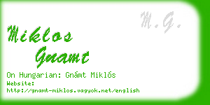 miklos gnamt business card