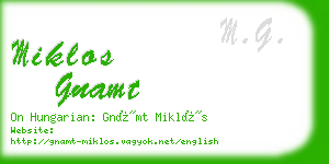 miklos gnamt business card